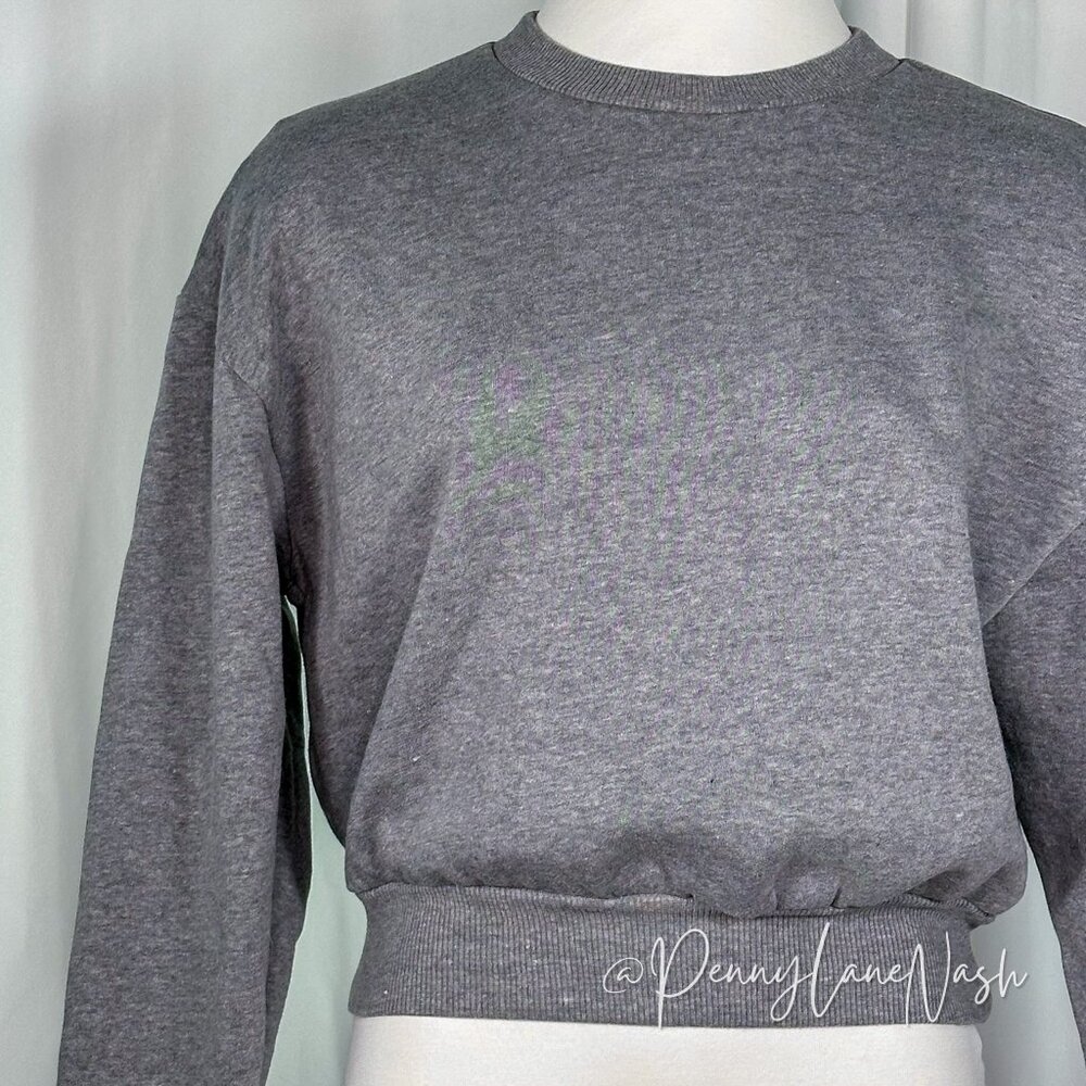 Wild Fable Cropped Fleece Pullover Sweatshirt Gray - Picture 4 of 9